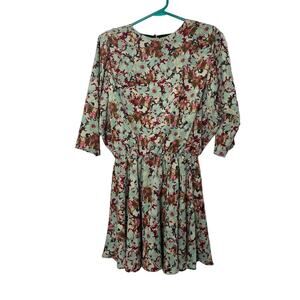 Zara Romantic Floral Dress Flirty Cottagecore Short Preppy Whimsical Mini Dress